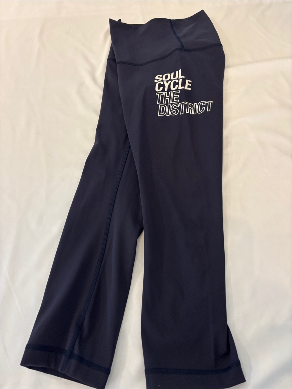 Lululemon women’s navy capri leggings with 'Soul Cycle The District' print - 6